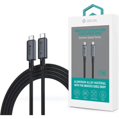 DEVIA USB 4.0 Type C Összekötő Fekete 1m ST399688 DEVIA USB 4.0 Type C Összekötő Fekete 1m ST399688