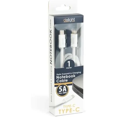DELIGHT USB 2.0 Type C Összekötő Fehér 1m 55555WH-1 DELIGHT USB 2.0 Type C Összekötő Fehér 1m 55555WH-1