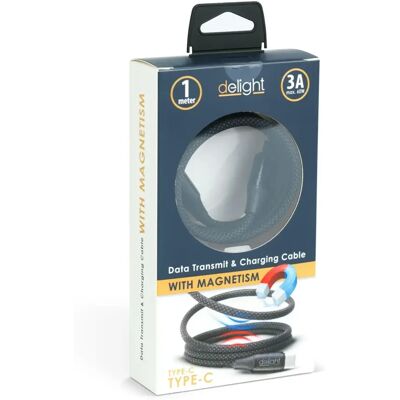 DELIGHT USB 2.0 Type C Összekötő Fekete 1m 55551BK-1 DELIGHT USB 2.0 Type C Összekötő Fekete 1m 55551BK-1