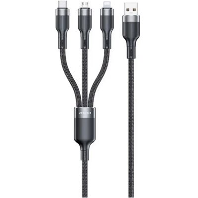 AWEI CL-975 adatkábel 3in1 USB - Type-C/lightning/microUSB 120cm FEKETE AWEI CL-975 adatkábel 3in1 USB - Type-C/lightning/microUSB 120cm FEKETE
