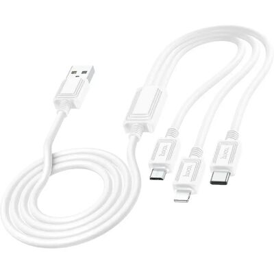 HOCO X74 töltőkábel 3in1 USB - Type-C/lightning/microUSB 100cm FEHÉR HOCO X74 töltőkábel 3in1 USB - Type-C/lightning/microUSB 100cm FEHÉR