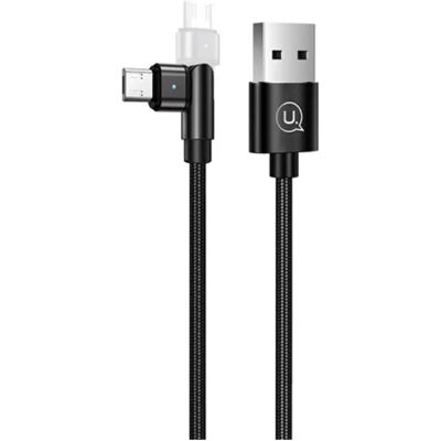USAMS U60 adatkábel USB - microUSB LED jelzés FEKETE USAMS U60 adatkábel USB - microUSB LED jelzés FEKETE