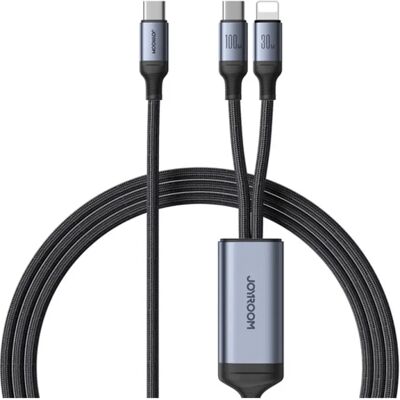 JOYROOM adatkábel 2in1 Type-C - Type-C/lightning cipőfűző FEKETE JOYROOM adatkábel 2in1 Type-C - Type-C/lightning cipőfűző FEKETE