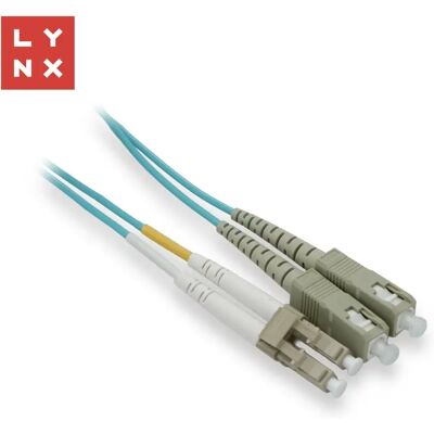 LYNX Fiber Optic LC Fiber Optic SC Átalakító Kék 1m LX-DPX-LC/SC-OM3-1 LYNX Fiber Optic LC Fiber Optic SC Átalakító Kék 1m LX-DPX-LC/SC-OM3-1