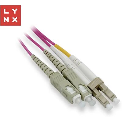 LYNX Fiber Optic LC Fiber Optic SC Átalakító Rózsaszín 1m LX-DPX-LC/SC-OM4-1 LYNX Fiber Optic LC Fiber Optic SC Átalakító Rózsaszín 1m LX-DPX-LC/SC-OM4-1