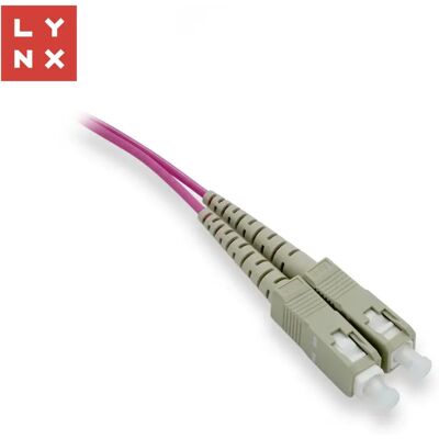 LYNX Fiber Optic SC Összekötő Rózsaszín 1m LX-DPX-SC/SC-OM4-1 LYNX Fiber Optic SC Összekötő Rózsaszín 1m LX-DPX-SC/SC-OM4-1
