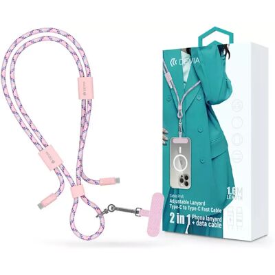 DEVIA USB 2.0 Type C Összekötő Rózsaszín 1.6m ST124967 DEVIA USB 2.0 Type C Összekötő Rózsaszín 1.6m ST124967