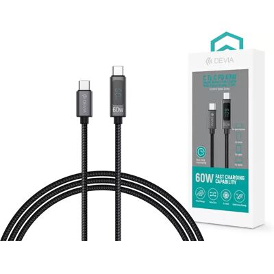 DEVIA USB 2.0 Type C Összekötő Fekete 1.2m ST120747 DEVIA USB 2.0 Type C Összekötő Fekete 1.2m ST120747