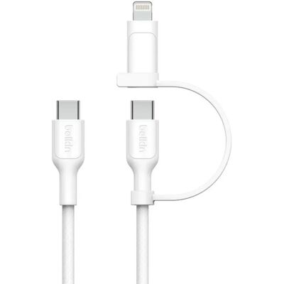 Belkin Lightning + USB Type C USB 2.0 Type C Átalakító Fehér 1m CAC003HQ1.5MWH Belkin Lightning + USB Type C USB 2.0 Type C Átalakító Fehér 1m CAC003HQ1.5MWH