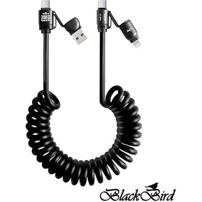 BLACKBIRD USB 2.0 + USB 2.0 Type C Lightning + USB Type C Átalakító Fekete 2m BH1683 BLACKBIRD USB 2.0 + USB 2.0 Type C Lightning + USB Type C Átalakító Fekete 2m BH1683