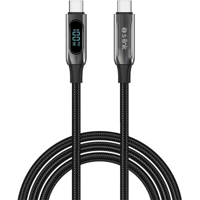 S-LINK USB 2.0 Type C Összekötő Fekete 1m LCC-0100 S-LINK USB 2.0 Type C Összekötő Fekete 1m LCC-0100