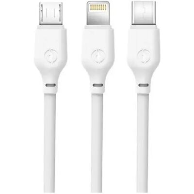 XO USB Lightning + Micro USB + USB Type C Átalakító Fehér 1m XO-NB103_W XO USB Lightning + Micro USB + USB Type C Átalakító Fehér 1m XO-NB103_W