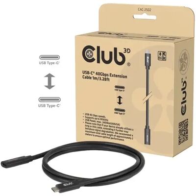 Club 3D USB-C - USB-C kábel 40Gbps 8K60Hz 240W 1m CAC-2502 Club 3D USB-C - USB-C kábel 40Gbps 8K60Hz 240W 1m CAC-2502
