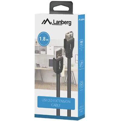 LANBERG USB 2.0 Hosszabbító Fekete 1.8m LANBERG USB 2.0 Hosszabbító Fekete 1.8m