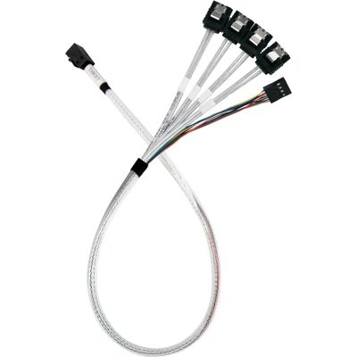 Silverstone mini-SAS SFF-8643 4x SATA Átalakító Világoskék 60cm SST-CPS05-RE Silverstone mini-SAS SFF-8643 4x SATA Átalakító Világoskék 60cm SST-CPS05-RE