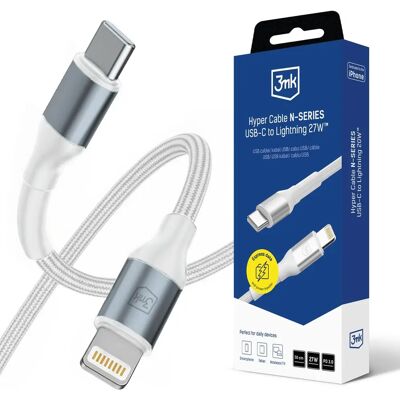 3MK Hyper Cable N-SERIES USB 2.0 Type C Lightning Töltő/adat Fehér 50cm 3MK Hyper Cable N-SERIES USB 2.0 Type C Lightning Töltő/adat Fehér 50cm