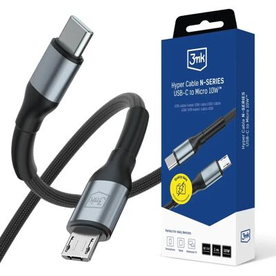 3MK Hyper Cable N-SERIES USB 2.0 Type C - Micro USB Átalakító Fekete 1m 3MK Hyper Cable N-SERIES USB 2.0 Type C - Micro USB Átalakító Fekete 1m
