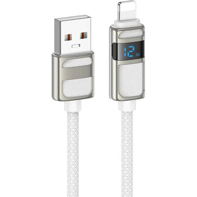 HOCO U137 Line töltő adatkábel kijelzővel USB-A - Lightning fehér 1.2m HC636414 HOCO U137 Line töltő adatkábel kijelzővel USB-A - Lightning fehér 1.2m HC636414