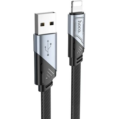 HOCO U119 Machine töltő adatkábel USB-A Lightning lapos fekete 1.2m HC604987 HOCO U119 Machine töltő adatkábel USB-A Lightning lapos fekete 1.2m HC604987