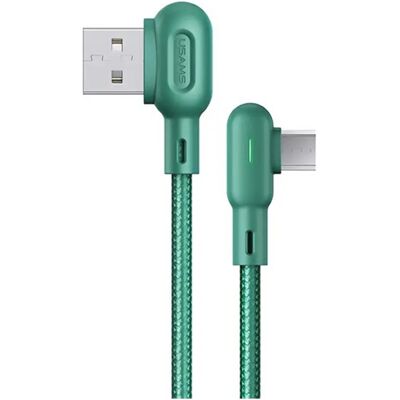 USAMS U57 adatkábel USB - microUSB 2A gyorstöltő 90 fokos cipőfűző 120cm SÖTÉTZÖLD SJ458USB02 USAMS U57 adatkábel USB - microUSB 2A gyorstöltő 90 fokos cipőfűző 120cm SÖTÉTZÖLD SJ458USB02