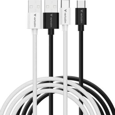 Verbatim USB 2.0 Type C Töltő/adatkábel Fekete/Fehér 1m 2db 32393 Verbatim USB 2.0 Type C Töltő/adatkábel Fekete/Fehér 1m 2db 32393