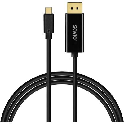 SAVIO USB-C - DisplayPort 1.2 kábel 2m CL-207 SAVIO CL-207 SAVIO USB-C - DisplayPort 1.2 kábel 2m CL-207 SAVIO CL-207