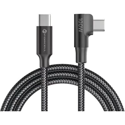 FORCELL USB 2.0 Type C 90 Fokos Töltő/adat Fekete 2m SP115554 FORCELL USB 2.0 Type C 90 Fokos Töltő/adat Fekete 2m SP115554