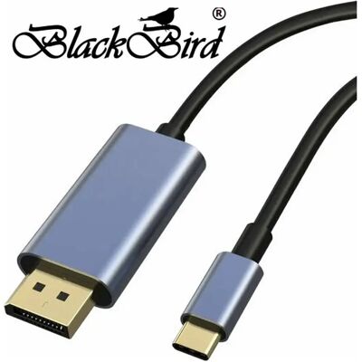 BLACKBIRD USB-C Displayport 1.4 Átalakító 2K/4K Fekete 2m BH1907 BLACKBIRD USB-C Displayport 1.4 Átalakító 2K/4K Fekete 2m BH1907