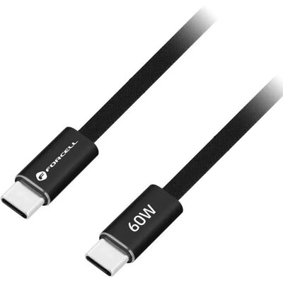 FORCELL USB 2.0 Type C Összekötő QC4.0 PD 60W Fekete 1.2m SP114568 FORCELL USB 2.0 Type C Összekötő QC4.0 PD 60W Fekete 1.2m SP114568