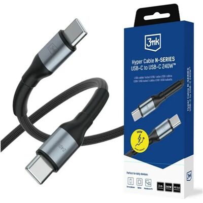 3MK Hyper N-Series USB Type C Összekötő 240W Gyorstöltő Fekete 3m GP-193840 3MK Hyper N-Series USB Type C Összekötő 240W Gyorstöltő Fekete 3m GP-193840
