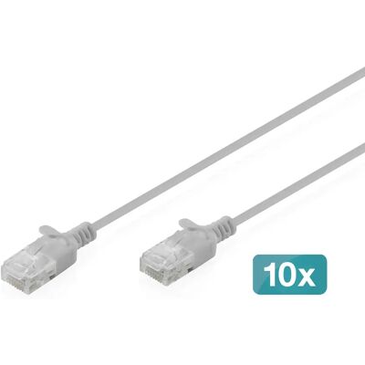 Digitus UTP CAT6 Slim Összekötő Szürke 10x0.3m DK-1618-003S-10 Digitus UTP CAT6 Slim Összekötő Szürke 10x0.3m DK-1618-003S-10