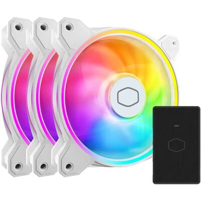 Cooler Master MasterFan MF120 Halo2 3 darabos szett vezérlővel fehér Cooler Master MasterFan MF120 Halo2 3 darabos szett vezérlővel fehér