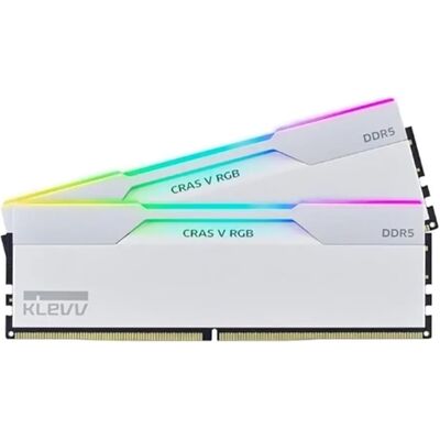 KLEVV 32GB CRAS V DDR5 6000MHz CL30 KIT fehér RGB KD5AGU880-60A300J KLEVV 32GB CRAS V DDR5 6000MHz CL30 KIT fehér RGB KD5AGU880-60A300J