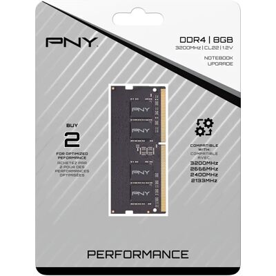 PNY 8GB Notebook DDR4 3200MHz CL20 MN8GSD43200-SB PNY 8GB Notebook DDR4 3200MHz CL20 MN8GSD43200-SB