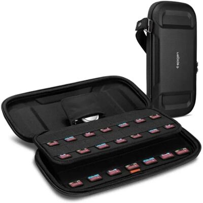 SPIGEN Rugged Armor Pro Nintendo Switch OLED tok Airtag tartóval fekete SPIGEN Rugged Armor Pro Nintendo Switch OLED tok Airtag tartóval fekete