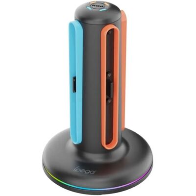 IPEGA töltő állomás 4 Joy-Con kontroller egyidejű töltése LED jelzés FEKETE Nintendo Switch 2 IPEGA töltő állomás 4 Joy-Con kontroller egyidejű töltése LED jelzés FEKETE Nintendo Switch 2