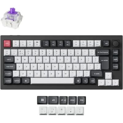 KEYCHRON Q1 HE QMK RGB Knob Wireless Nebula magyar fekete Q1H-M1Z-HU KEYCHRON Q1 HE QMK RGB Knob Wireless Nebula magyar fekete Q1H-M1Z-HU