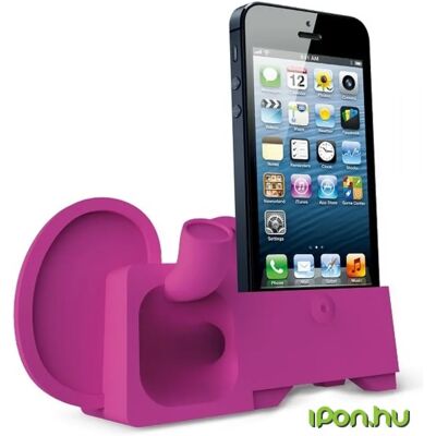 OZAKI iPhone5/5S akusztikus kihangosító és állvány magenta elefánt OZAKI iPhone5/5S akusztikus kihangosító és állvány magenta elefánt