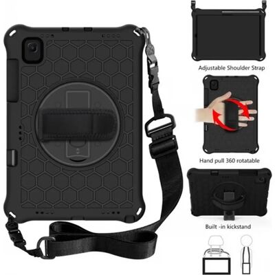 Zone Defender Műanyag hátlap védőtok szilikon belső kitámasztóval kézpánt vállpánt Samsung Galaxy Tab A9 Plus (11.0) fekete Zone Defender Műanyag hátlap védőtok szilikon belső kitámasztóval kézpánt vállpánt Samsung Galaxy Tab A9 Plus (11.0) fekete