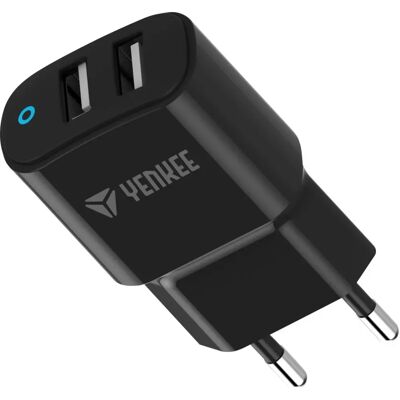 YENKEE YAC 2024 Kettős USB töltő 2.4 A 12W fekete YENKEE YAC 2024 Kettős USB töltő 2.4 A 12W fekete