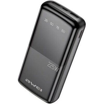 AWEI P13K vésztöltő 2 USB+Type-C aljzat 20000mAh. LED kijelző. FEKETE AWEI P13K vésztöltő 2 USB+Type-C aljzat 20000mAh. LED kijelző. FEKETE