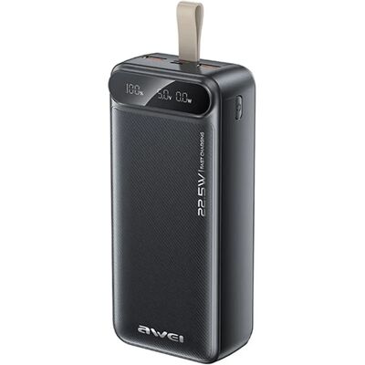 AWEI PA-12 vésztöltő 2 USB+Type-C aljzat 30000mAh, LED kijelző, FEKETE AWEI PA-12 vésztöltő 2 USB+Type-C aljzat 30000mAh, LED kijelző, FEKETE
