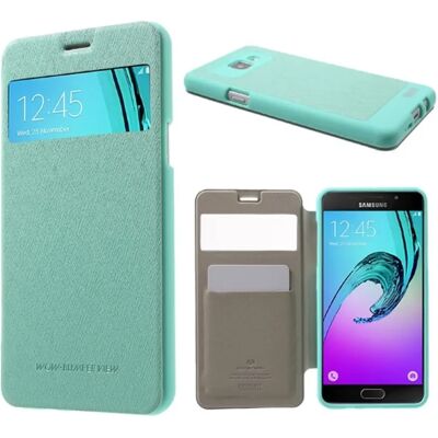 MOBIL Samsung A5 (2016) MERCURY Wow tok álló, bőr hatású FLIP, textil minta, CYAN MOBIL Samsung A5 (2016) MERCURY Wow tok álló, bőr hatású FLIP, textil minta, CYAN