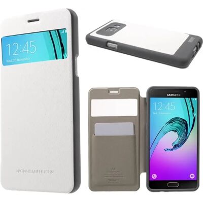 MOBIL Samsung A5 (2016) MERCURY Wow tok álló, bőr hatású FLIP, textil minta, FEHÉR MOBIL Samsung A5 (2016) MERCURY Wow tok álló, bőr hatású FLIP, textil minta, FEHÉR