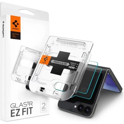 SPIGEN Samsung Z Flip7 FE SPIGEN EZ FIT képernyővédő üveg 2db 2.5D, 9H + segédkeret, ÁTLÁTSZÓ SPIGEN Samsung Z Flip7 FE SPIGEN EZ FIT képernyővédő üveg 2db 2.5D, 9H + segédkeret, ÁTLÁTSZÓ