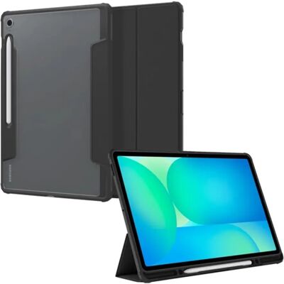 SPIGEN Samsung Tab S10 FE Plus WIFI SPIGEN ULTRA HYBRID PRO tok álló, bőr hatású FLIP, ceruza tartó, FEKETE SPIGEN Samsung Tab S10 FE Plus WIFI SPIGEN ULTRA HYBRID PRO tok álló, bőr hatású FLIP, ceruza tartó, FEKETE