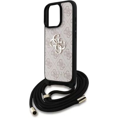 GUESS PU 4G Metal Logo tok vállpánttal iPhone 15 Pro rózsaszín GUESS PU 4G Metal Logo tok vállpánttal iPhone 15 Pro rózsaszín