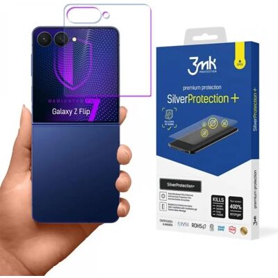 3MK Samsung Z Flip7 3MK SILVERPROTECTION+ képernyővédő fólia 2db antibakteriális, külső + belső kijelző, ÁTLÁTSZÓ 3MK Samsung Z Flip7 3MK SILVERPROTECTION+ képernyővédő fólia 2db antibakteriális, külső + belső kijelző, ÁTLÁTSZÓ