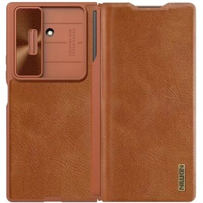NILLKIN Samsung Z Fold7 NILLKIN QIN PRO tok álló, bőr hatású FLIP, érintő ceruza, BARNA NILLKIN Samsung Z Fold7 NILLKIN QIN PRO tok álló, bőr hatású FLIP, érintő ceruza, BARNA