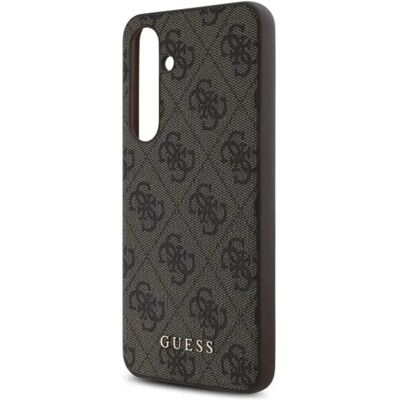 GUESS Samsung S24 FE GUESS 4G METAL GOLD LOGO műanyag telefonvédő textil hátlap SÖTÉTBARNA GUESS Samsung S24 FE GUESS 4G METAL GOLD LOGO műanyag telefonvédő textil hátlap SÖTÉTBARNA